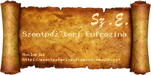 Szentpéteri Eufrozina névjegykártya