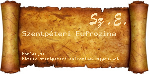 Szentpéteri Eufrozina névjegykártya