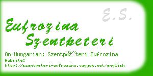 eufrozina szentpeteri business card